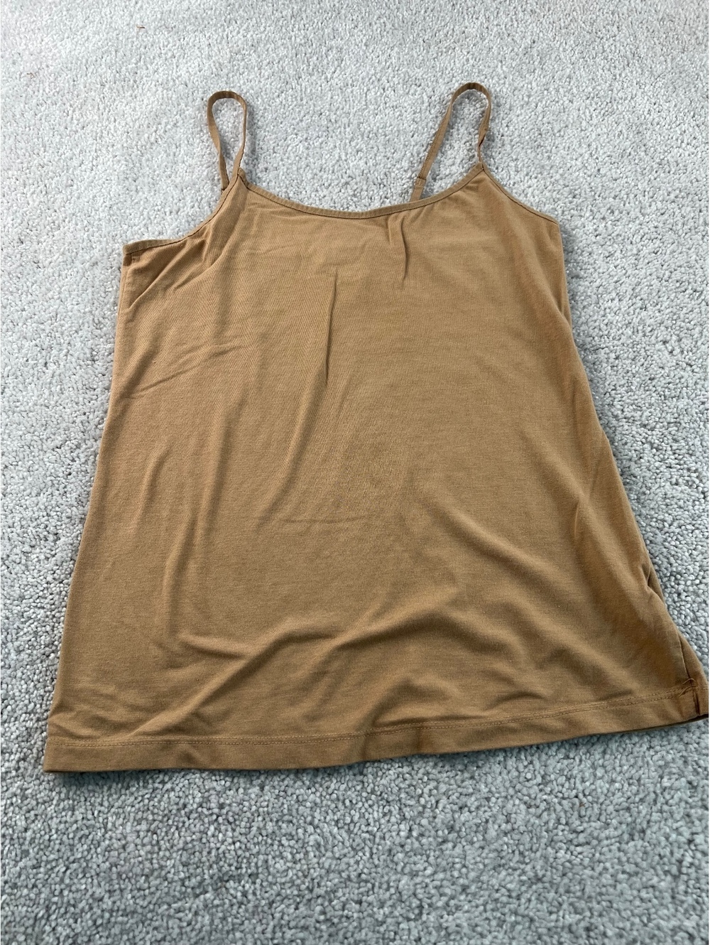 Women's Time & Tru S Camel Brown Tank Top